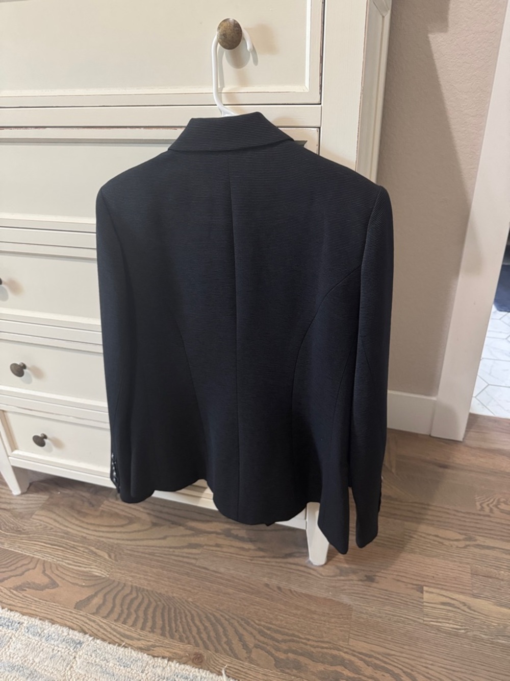 L'AGENCE Black Double-Breasted Textured Jacket with Silver Buttons - Picture 4 of 6